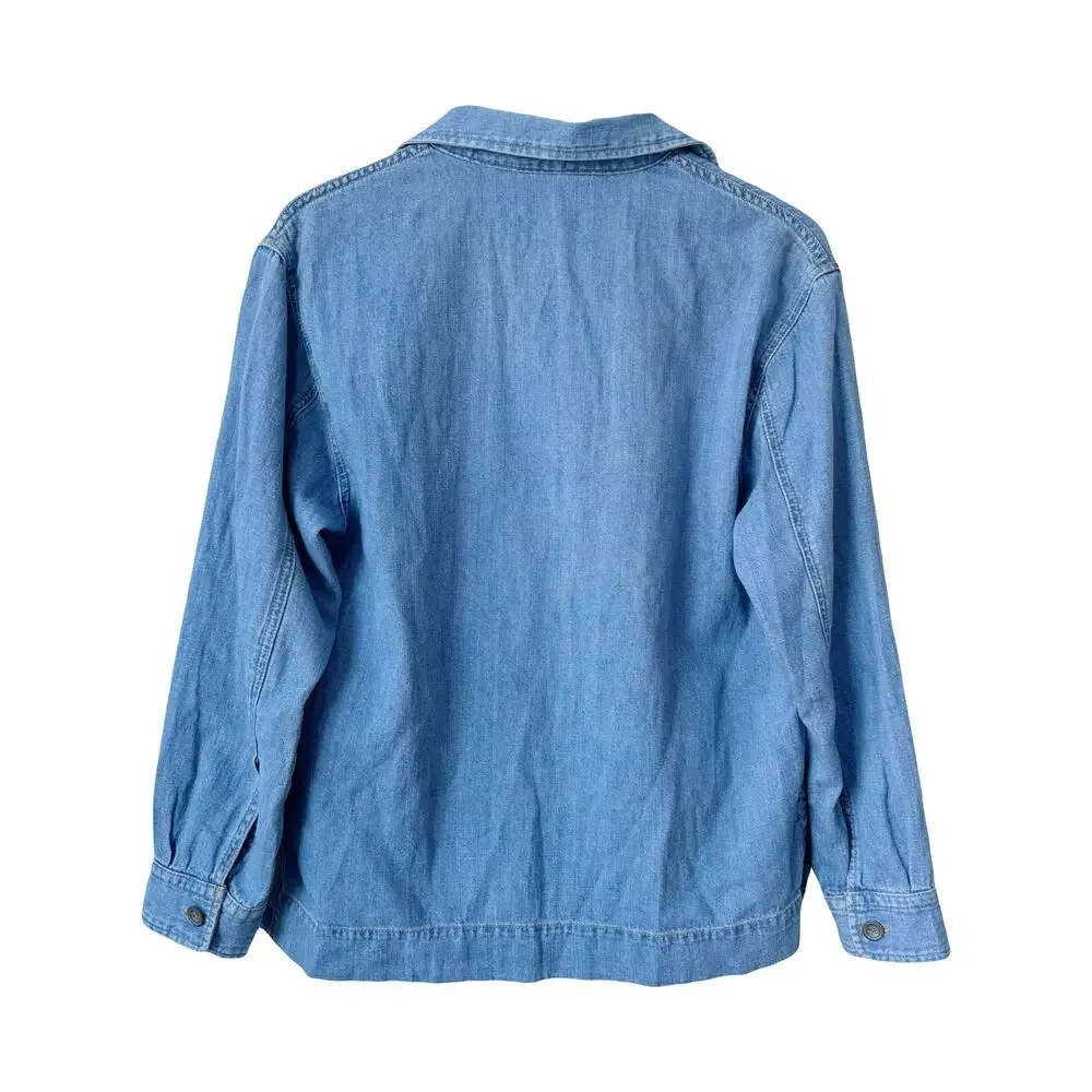 Faherty Linen Denim Oceanview Blouse Sz S - Picture 4 of 9